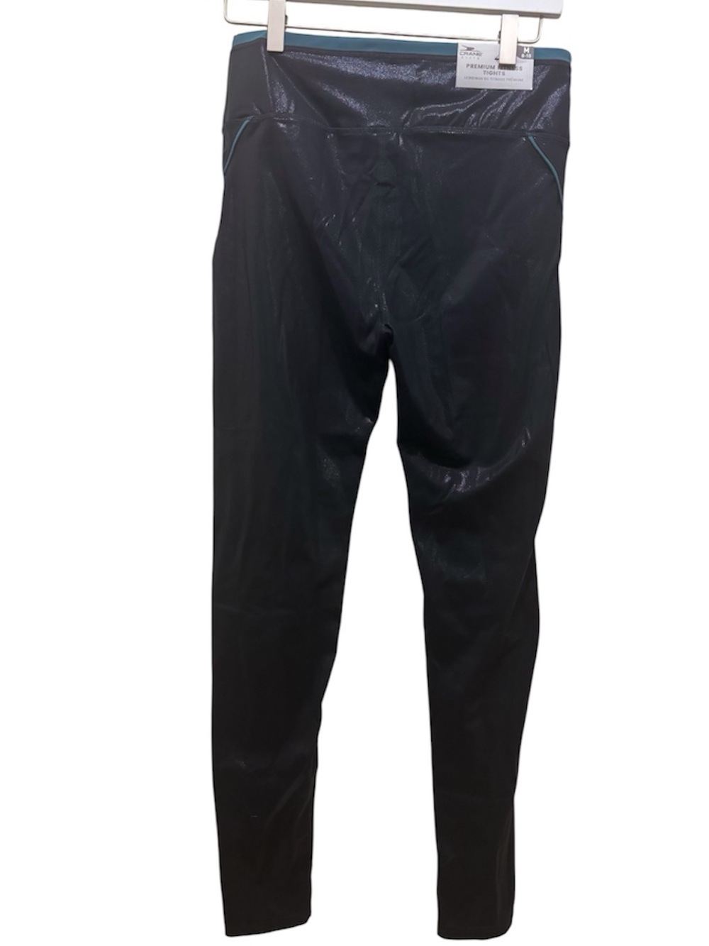 Crane Elite Premium Fitness Tights Leggings Black Teal Size M 8-10 NWT